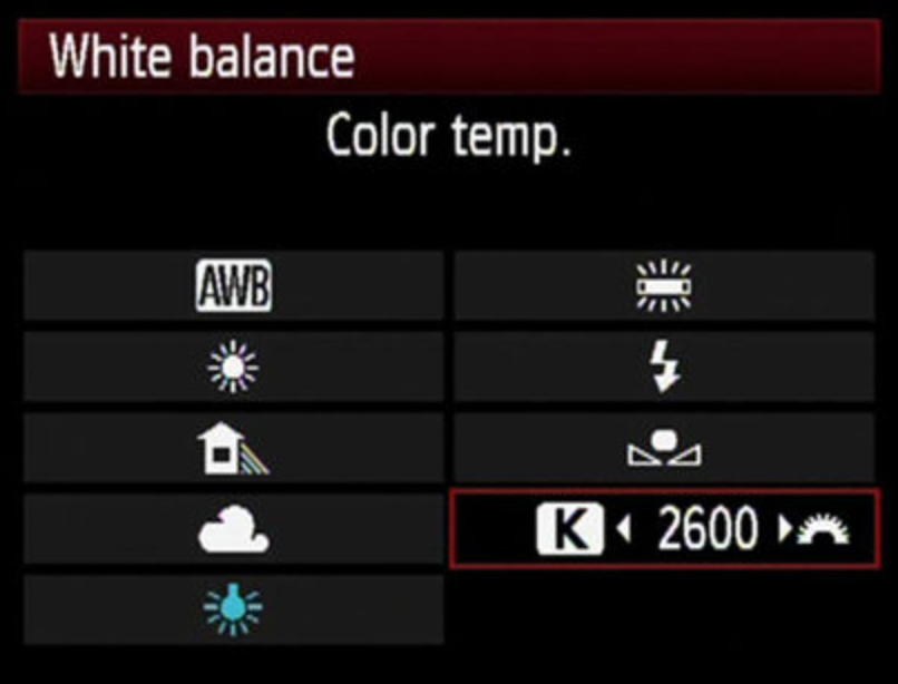 Color Temperature for the White Balance setting